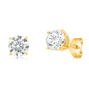 Luminesce Lab Grown Diamond TW=1.5 Carat Solitaire Stud Earrings in 14ct Yellow Gold Shiels