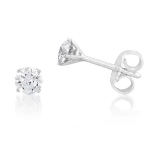 Luminesce Lab Grown Diamond TW=45-49PT Solitaire Stud Earrings in 14ct White Gold Shiels