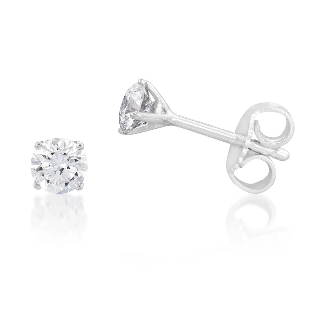 Luminesce Lab Grown Diamond TW=45-49PT Solitaire Stud Earrings in 14ct White Gold Shiels