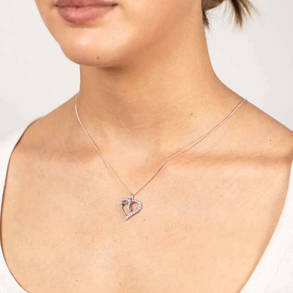 Luminesce Lab Grown Heart Shaped 0.14Ct Diamond Pendant in Sterling Silver Shiels