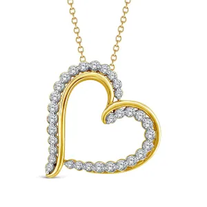 Luminesce Lab Grown Heart Shaped Diamond Pendant in10ct Yellow Gold Shiels