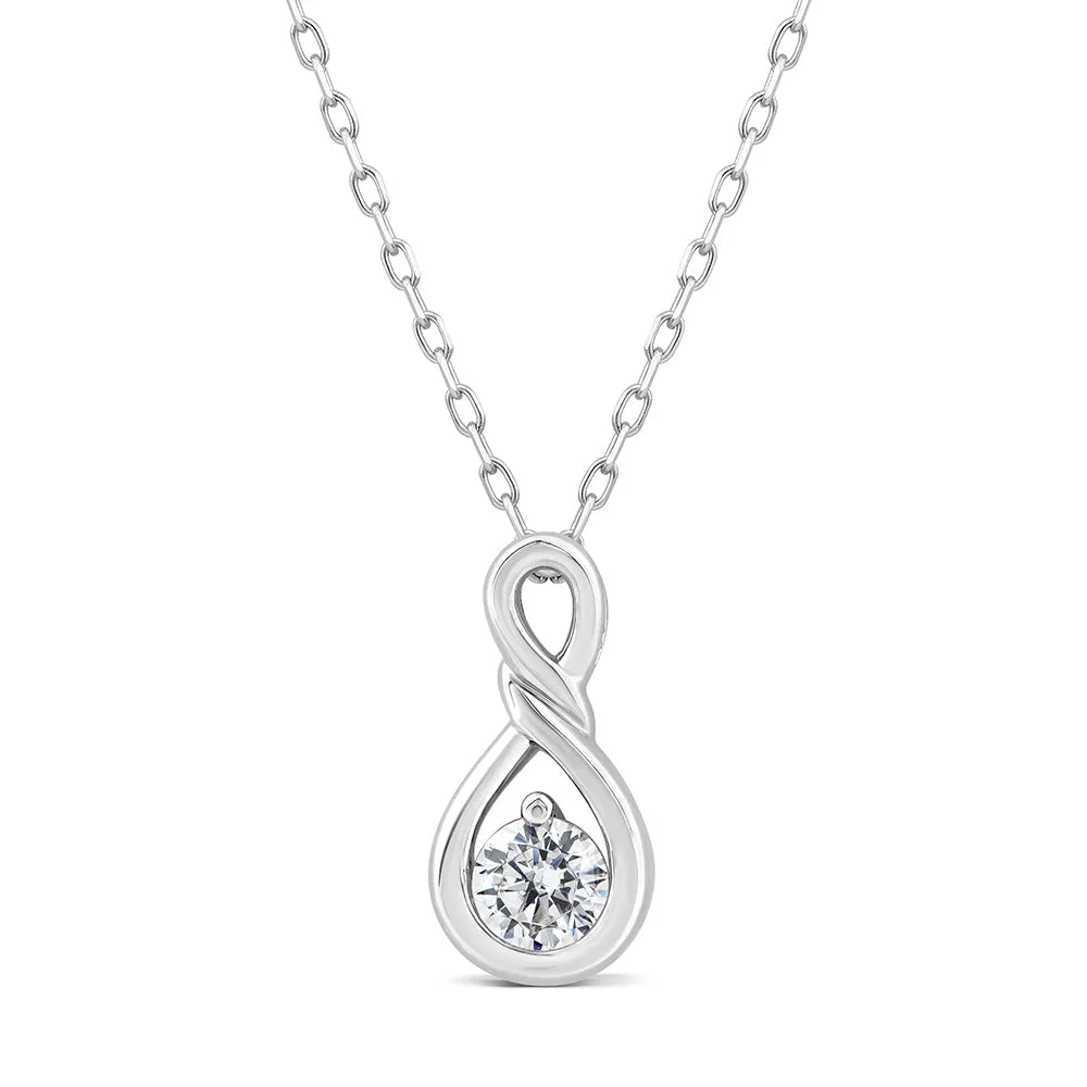 Luminesce Lab Grown Infinity Diamond Pendant With 10ct White Gold Shiels