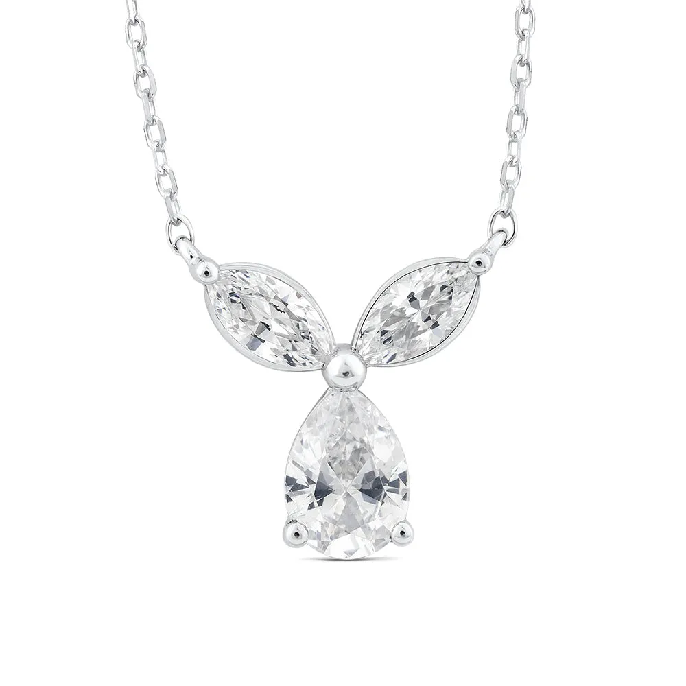 Luminesce Lab Grown Pear & Marquise Diamond Pendant In 10ct White Gold Shiels