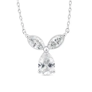 Luminesce Lab Grown Pear & Marquise Diamond Pendant In 10ct White Gold Shiels