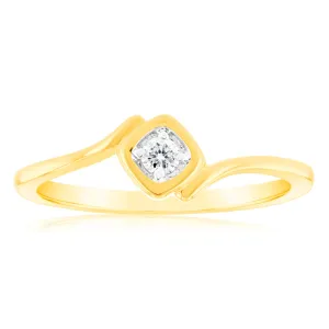 Luminesce Lab Grown Single Diamond Ring In 9ct Yellow Gold Shiels