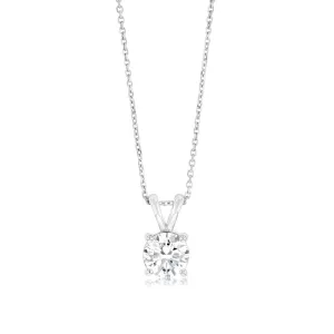 Luminesce Lab Grown Solitaire 1.5Ct Diamond Pendant in 9ct White Gold with Adjustable Chain Shiels