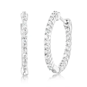 Luminesce Lab Grown Sterling Silver 1/4 Carat Diamond Hoop Earrings Shiels