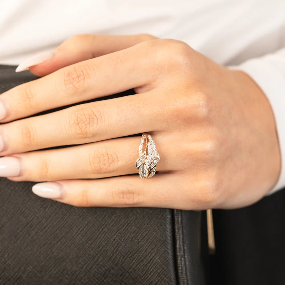 Luminesce Lab Grown Wrap Around 1/2 Carat Diamond Ring in 9ct Yellow Gold Shiels
