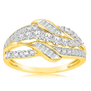 Luminesce Lab Grown Wrap Around 1/2 Carat Diamond Ring in 9ct Yellow Gold Shiels