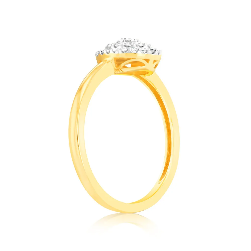 Luminesce Laboratory Grown Pear 1/6 Carat Diamond Ring in 9ct Yellow Gold Shiels