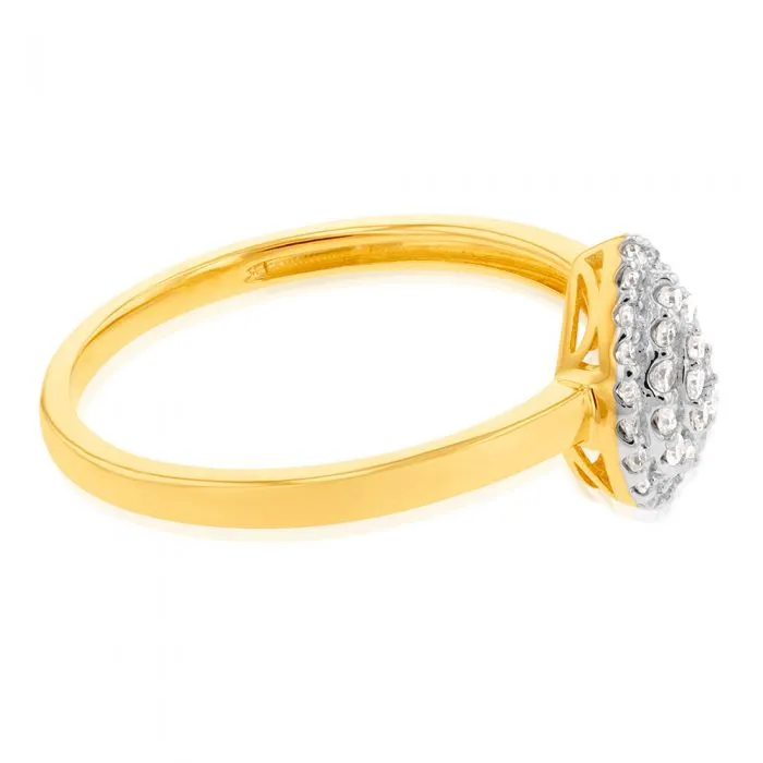Luminesce Laboratory Grown Pear 1/6 Carat Diamond Ring in 9ct Yellow Gold Shiels