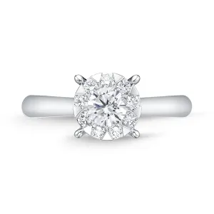 Memoire 18ct White Gold 0.60 Carat Diamond Bouquet Solitaire Ring Shiels