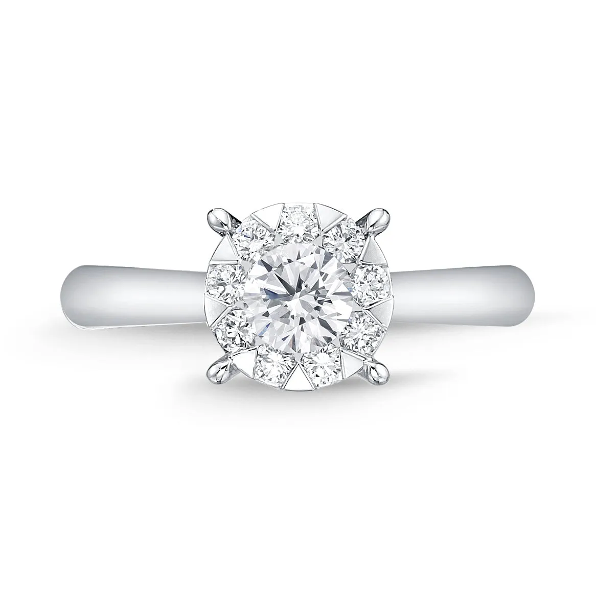 Memoire 18ct White Gold 0.60 Carat Diamond Bouquet Solitaire Ring Shiels