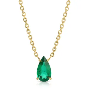 PEAR EMERALD NECKLACE Anita Ko
