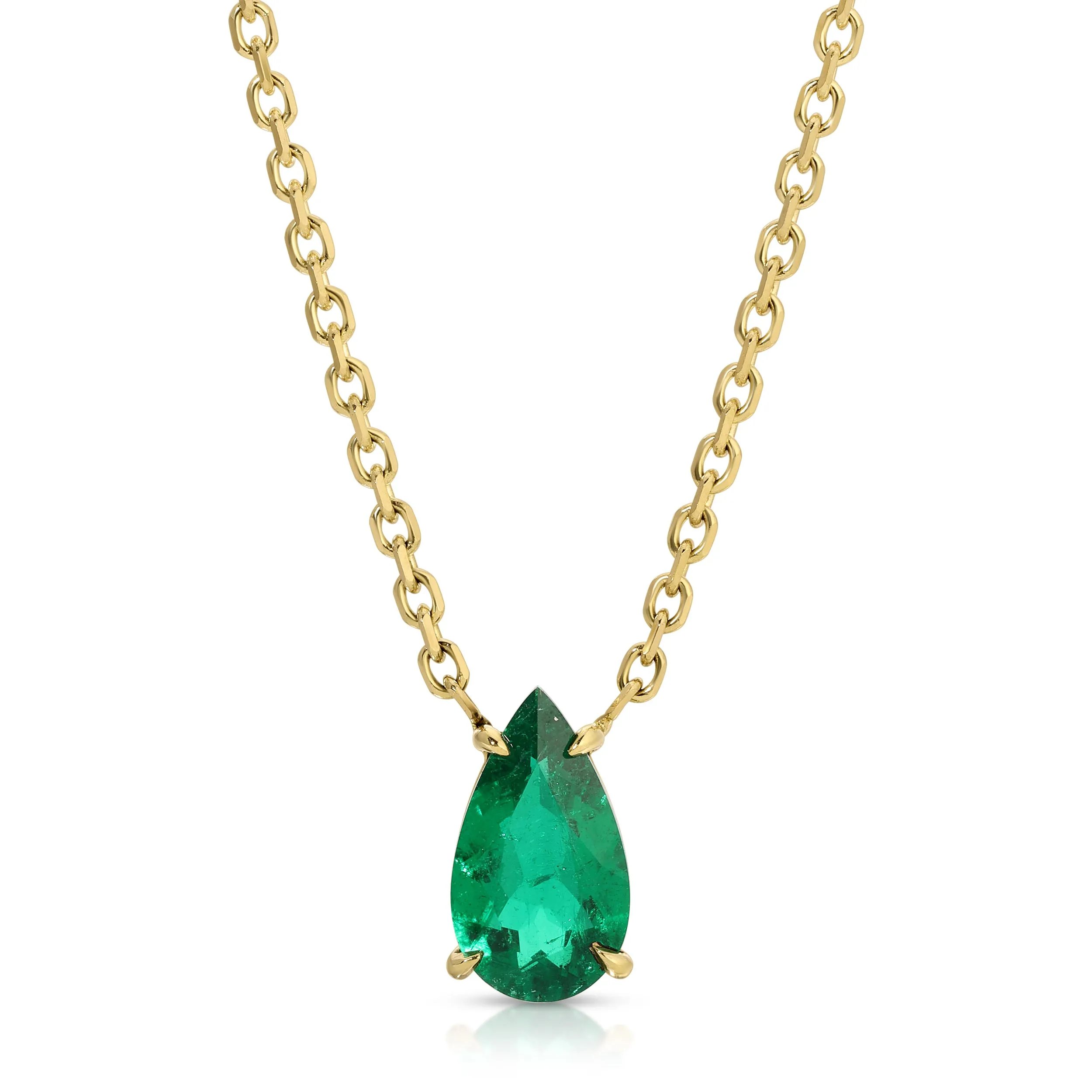 PEAR EMERALD NECKLACE Anita Ko