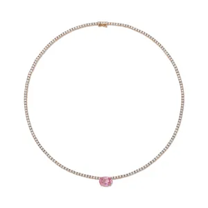 PINK SAPPHIRE OVAL DIAMOND HEPBURN CHOKER Anita Ko