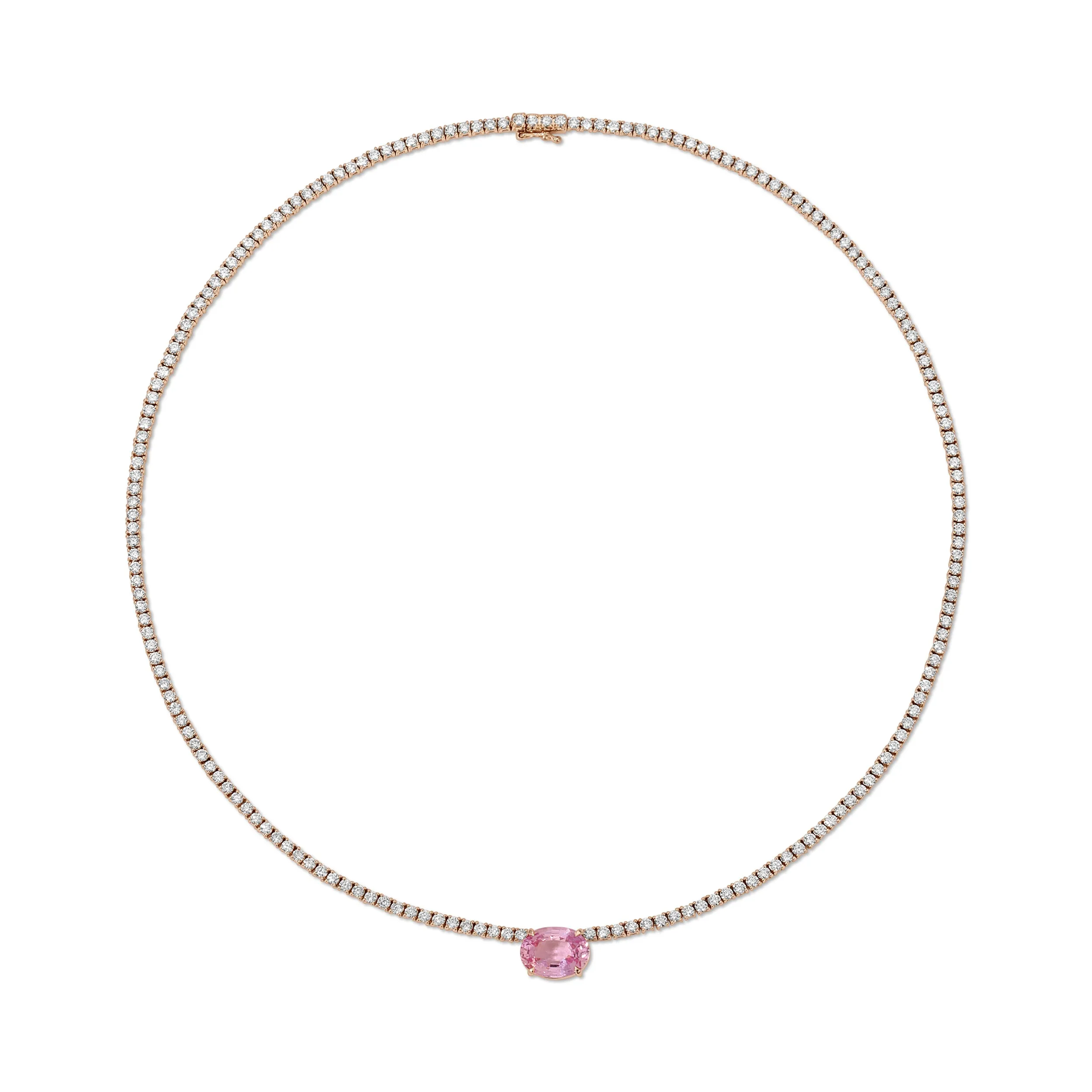 PINK SAPPHIRE OVAL DIAMOND HEPBURN CHOKER Anita Ko