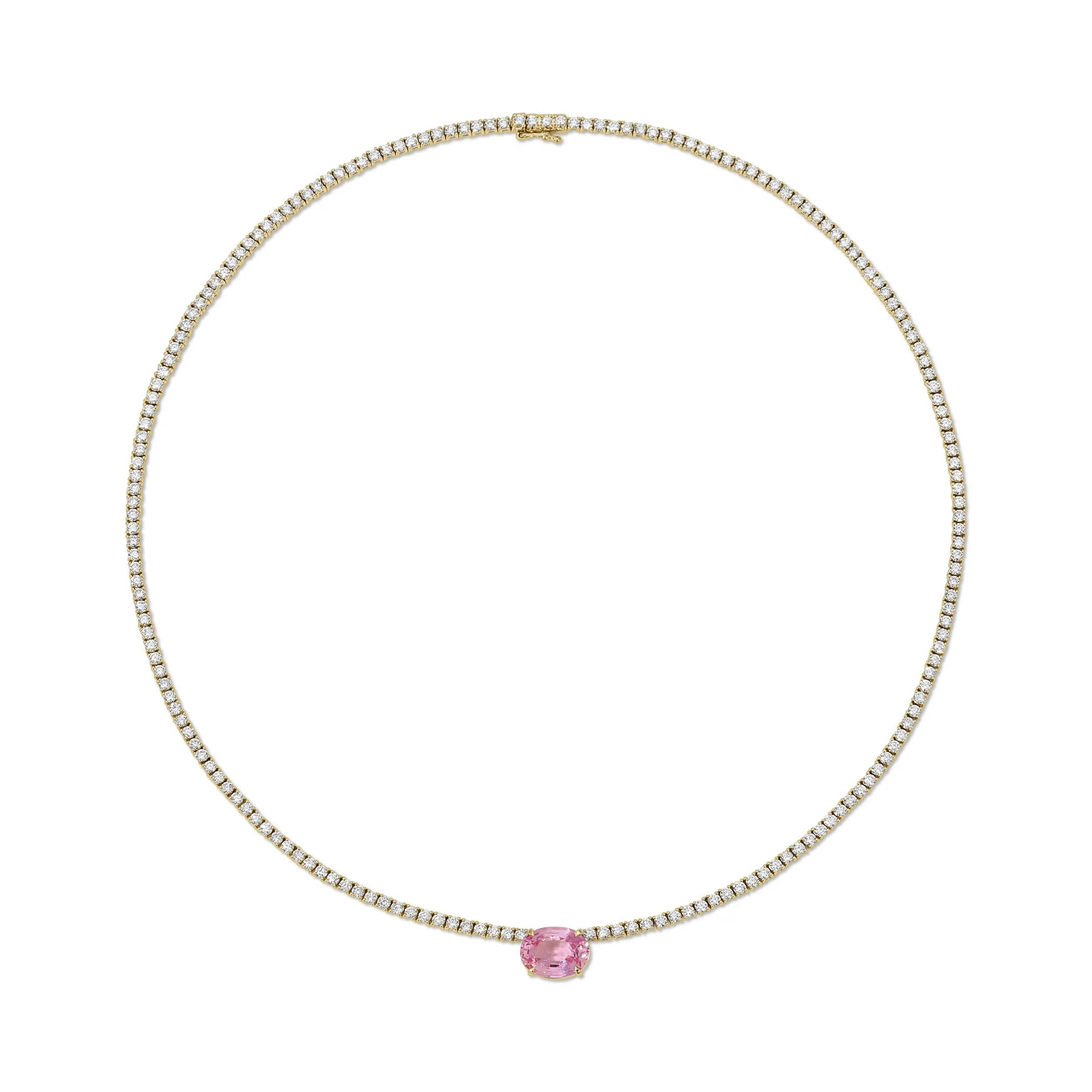 PINK SAPPHIRE OVAL DIAMOND HEPBURN CHOKER Anita Ko
