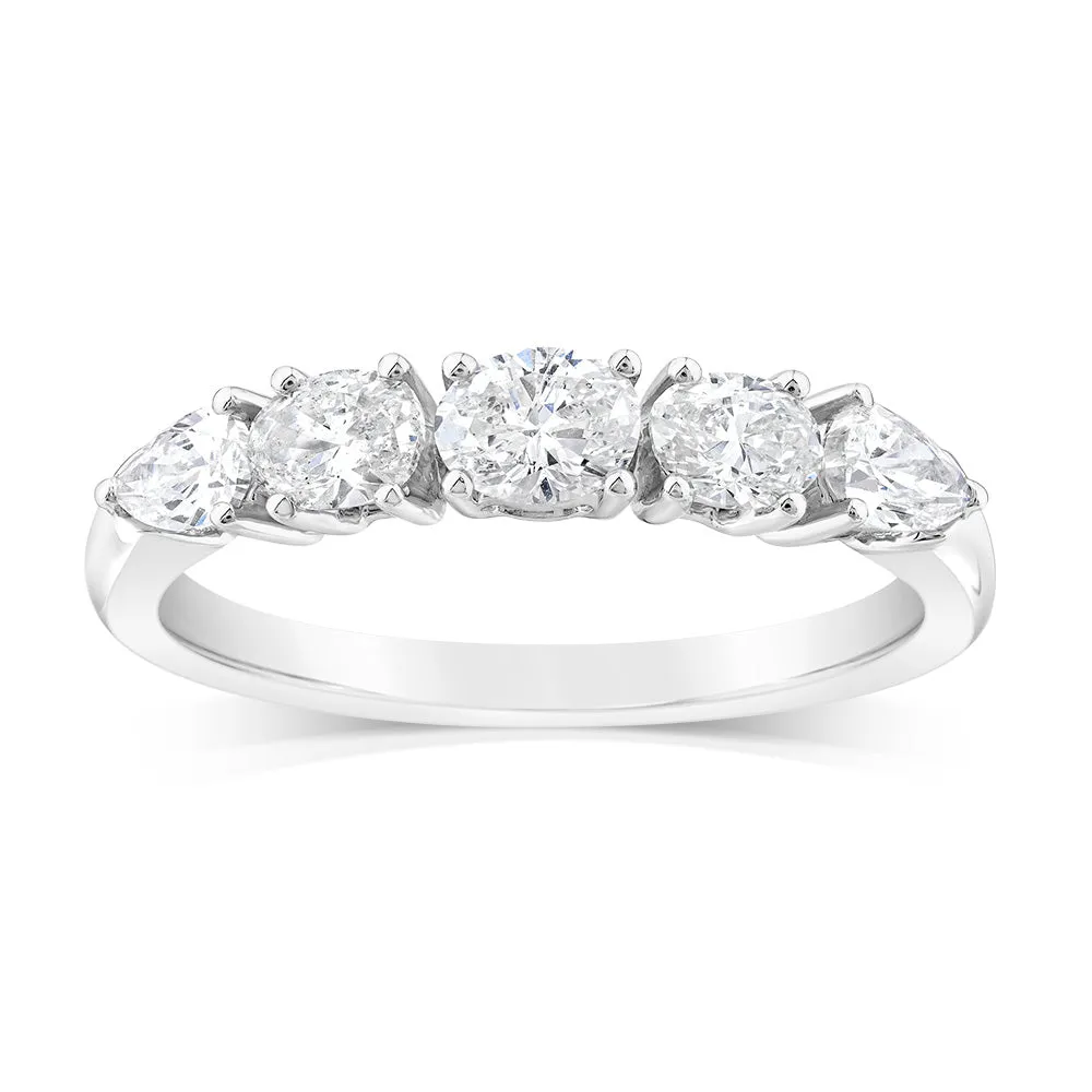 Platinum Mix Oval & Pear Cut Diamonds in 3/4 Carat Natural Diamonds Shiels