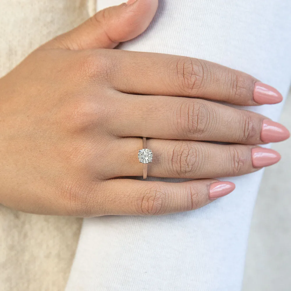 "1 Carat Look" Diamond Ring 0.10 Carat with 19 Brilliant Cut Diamonds in Sterling Silver Shiels