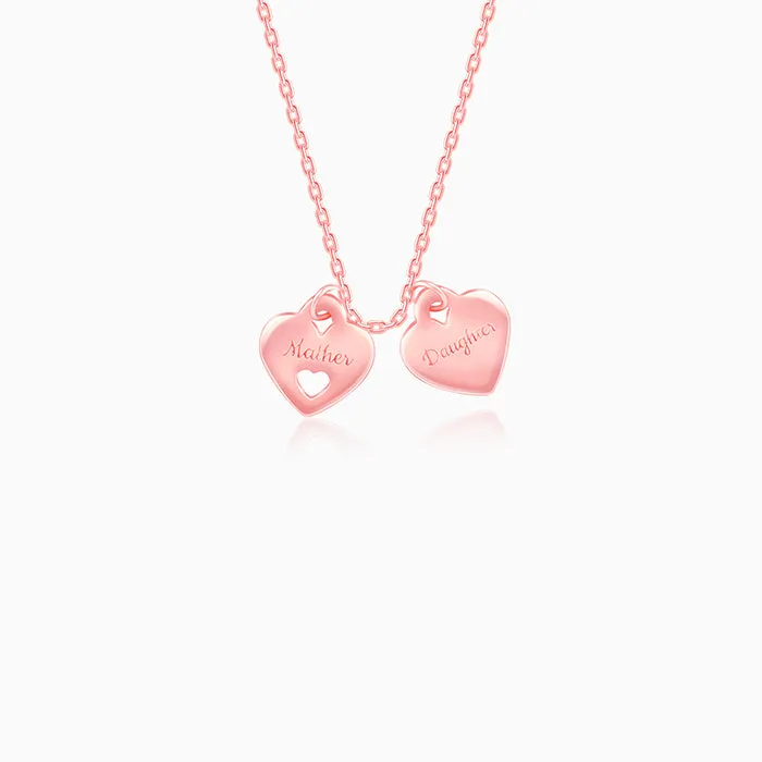 Rose Gold Dual Heart Name Personalised Necklace Giva
