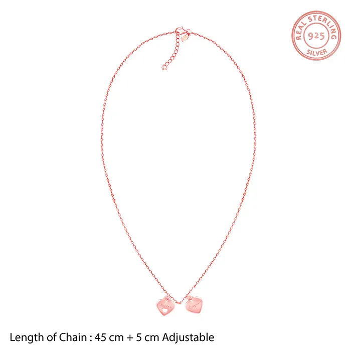 Rose Gold Dual Heart Name Personalised Necklace Giva