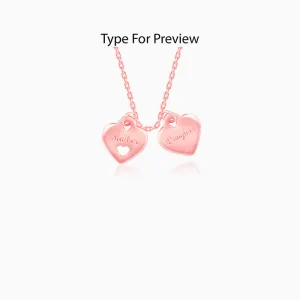 Rose Gold Dual Heart Name Personalised Necklace Giva