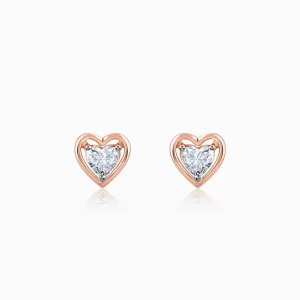 Rose Gold Heart Throb Diamond Earrings Giva