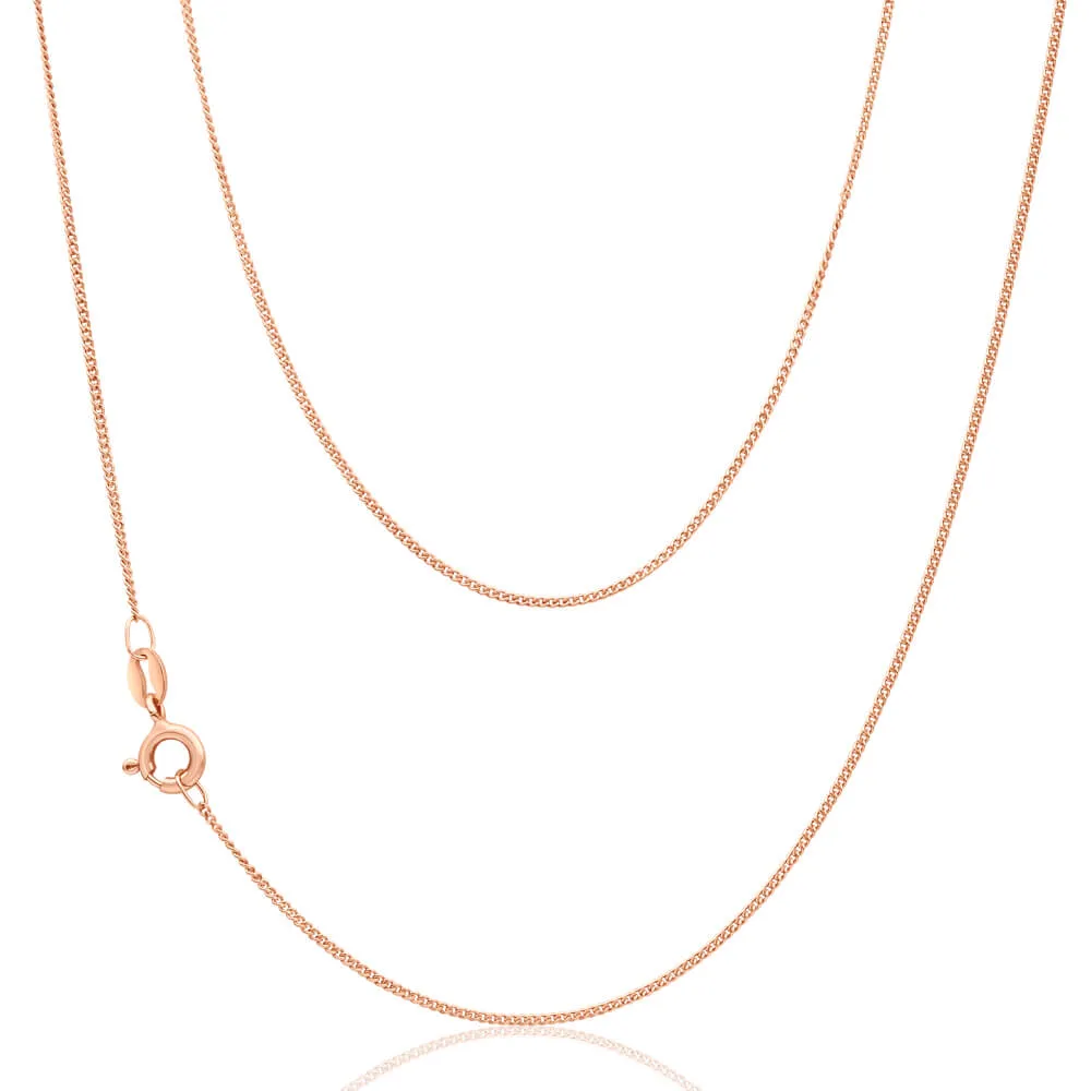 Rose Gold Plated Sterling Silver 70cm Curb Chain Shiels