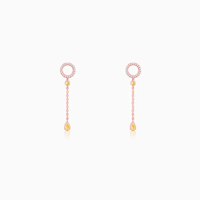 Rose Gold Swinging Bird Earrings Giva