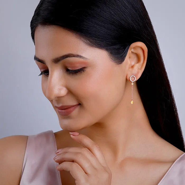 Rose Gold Swinging Bird Earrings Giva