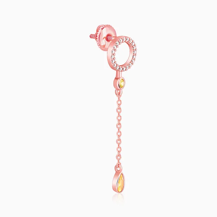 Rose Gold Swinging Bird Earrings Giva