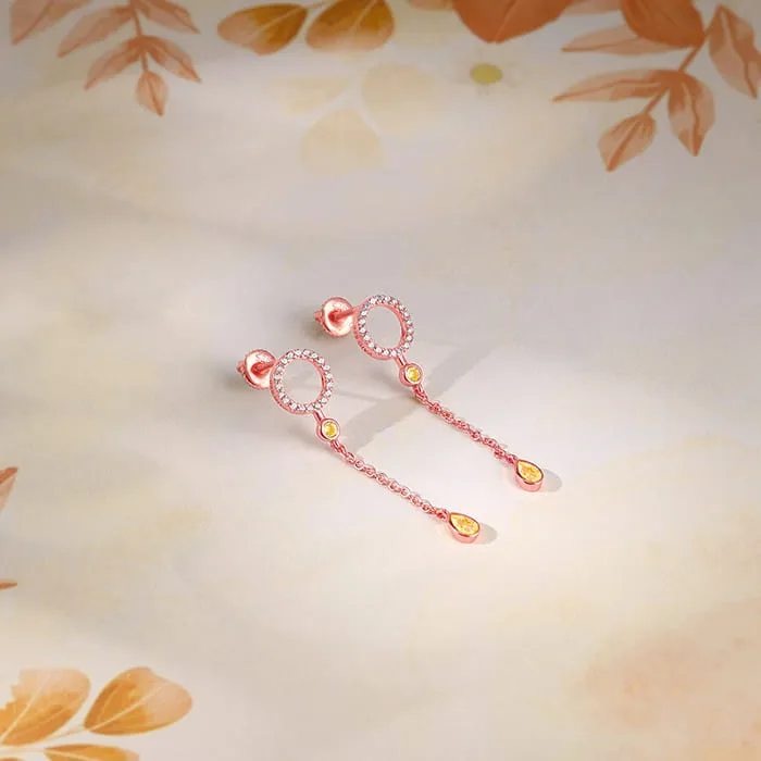 Rose Gold Swinging Bird Earrings Giva