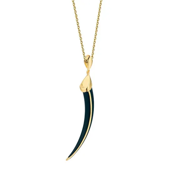 Shaun Leane Sabre Solis 18ct Yellow Gold Vermeil Sterling Silver Jet Ceramic Necklace