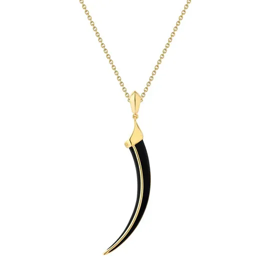 Shaun Leane Sabre Solis 18ct Yellow Gold Vermeil Sterling Silver Jet Ceramic Necklace