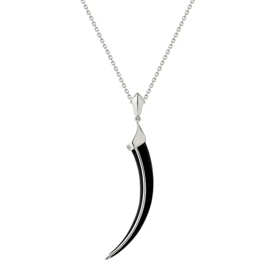 Shaun Leane Sabre Solis Sterling Silver Jet Ceramic Necklace