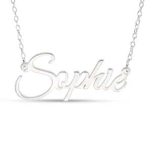 Signature Sterling Silver Personalised Name Necklace Pendant On 16inches Chain Shiels
