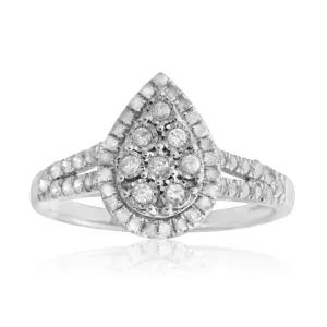 Silver 1/2 Carat Cluster Dress Ring with 55 Brilliant Diamonds Shiels