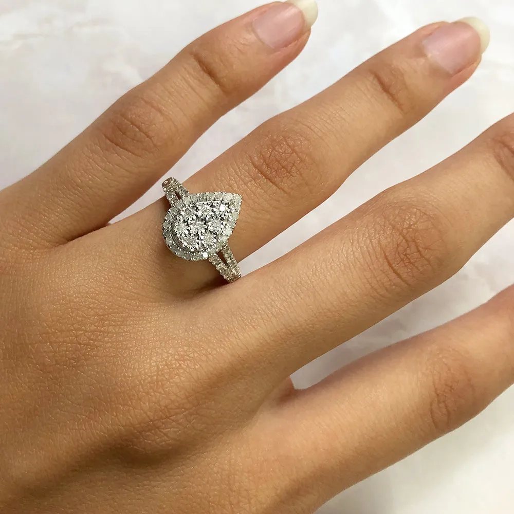 Silver 1/2 Carat Cluster Dress Ring with 55 Brilliant Diamonds Shiels