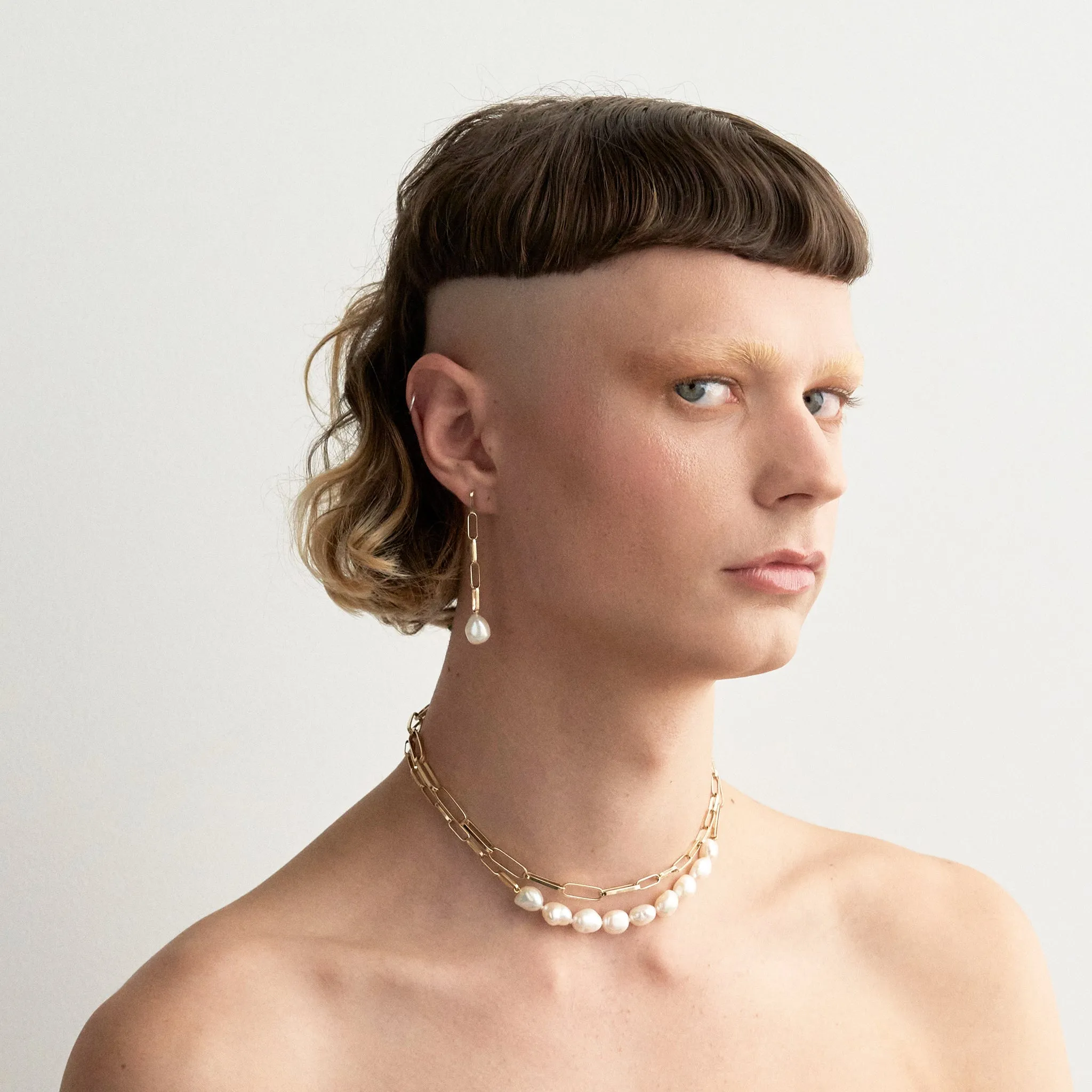 Silver Baroque Pearl Link Choker Pieces of Eight