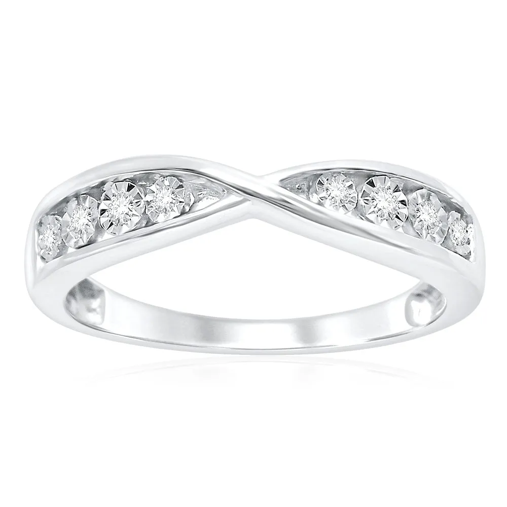 Silver Cluster Dress Ring with 8 Brilliant Diamonds Shiels
