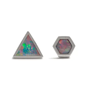 Silver Opal Element Single Stud Earrings Pieces of Eight