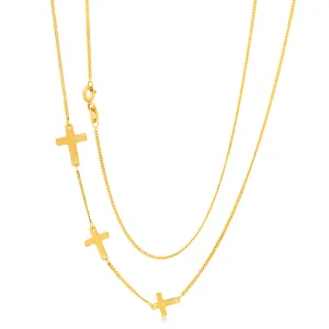 Silverfilled 45cm Sideway Necklace With Three Crosses Shiels