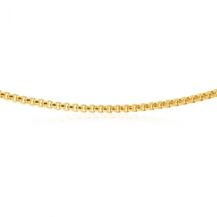 Stainless Steel Gold Plated 55cm Box Chain Shiels