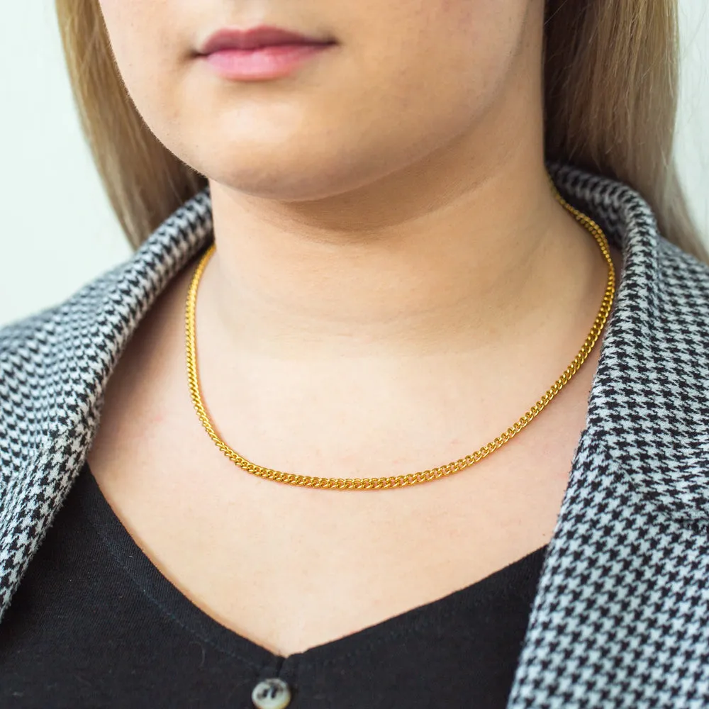 Stainless Steel Gold Plated 55cm Curb Chain Shiels