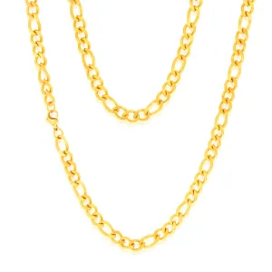 Stainless-Steel Gold-Plated Figaro 1:3 Fancy 60cm Chain Shiels