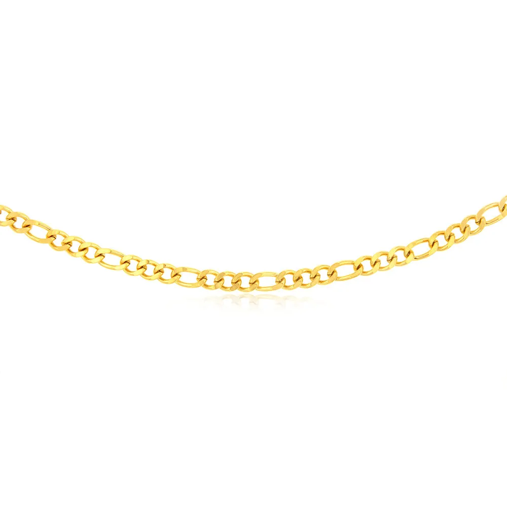 Stainless-Steel Gold-Plated Figaro 1:3 Fancy 60cm Chain Shiels