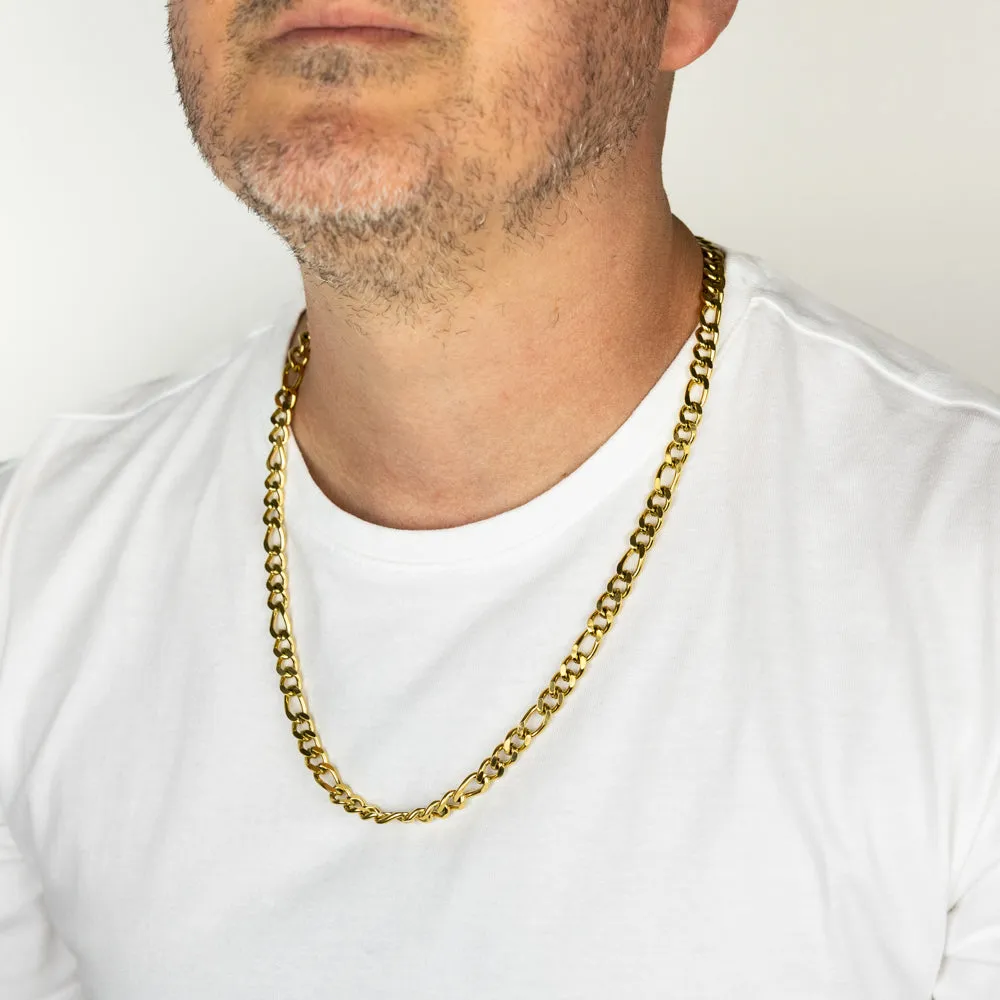 Stainless-Steel Gold-Plated Figaro 1:3 Fancy 60cm Chain Shiels