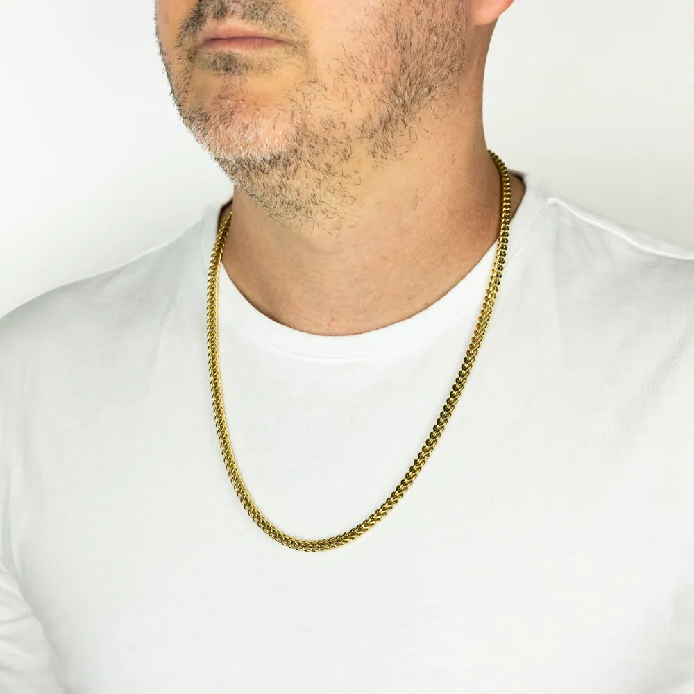 Stainless-Steel Gold-Plated Wheat 60cm Chain Shiels