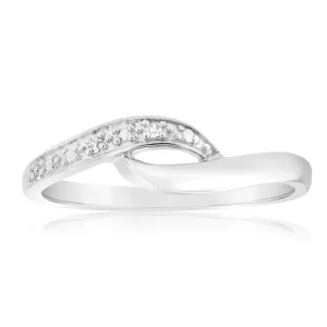 Sterling Silver 0.01 Carat Diamond Ring with 2 Brilliant Cut Diamonds Shiels
